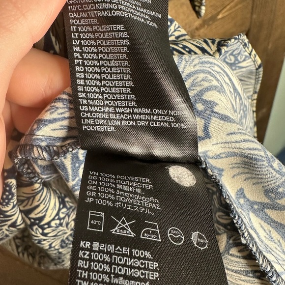 William Morris & Co X H&M Women's Blue Ivory Floral Print Tunic Dress size 8 EUC - Picture 6 of 8